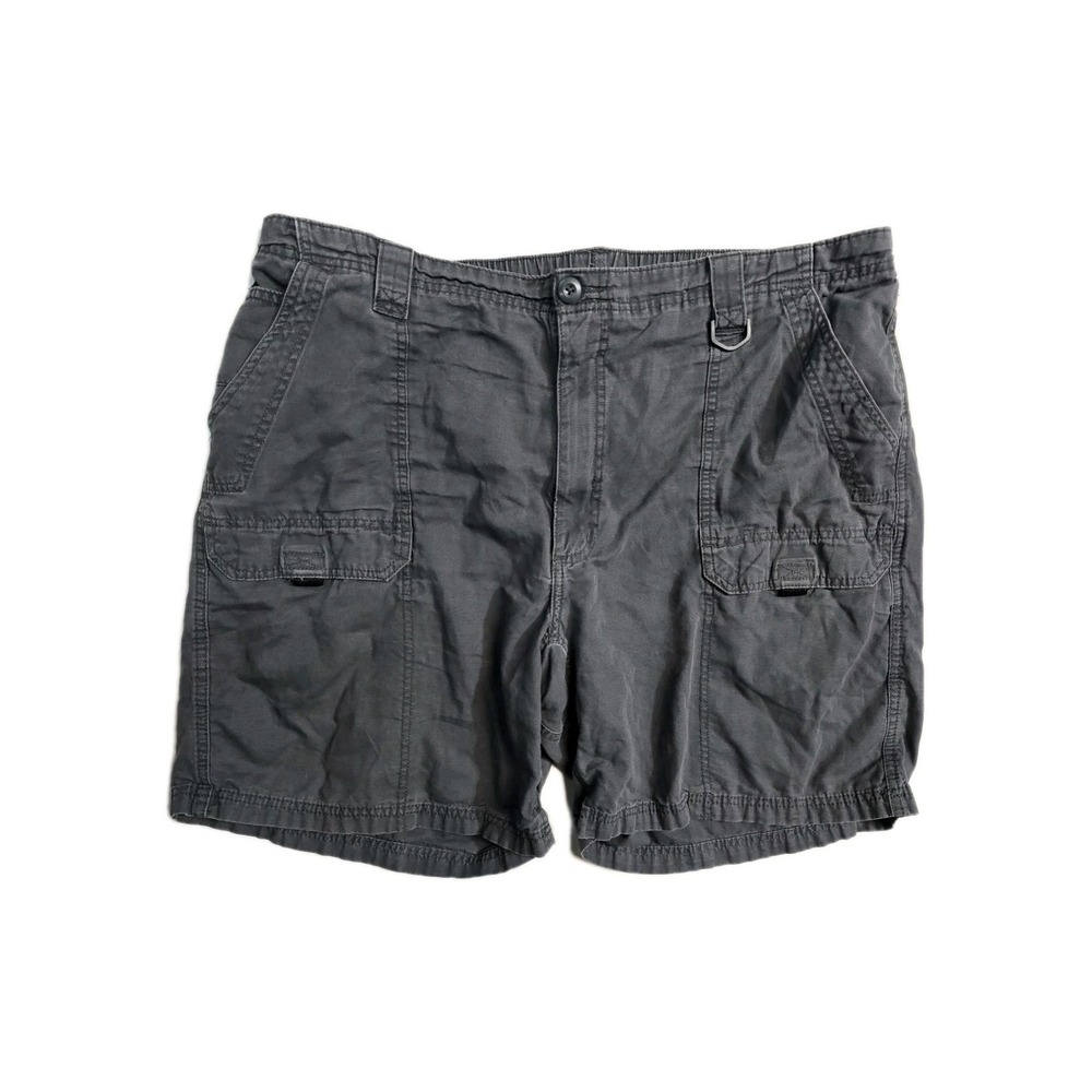 Mens Wrangler Gray Flat Front Cotton Cargo‎ Shorts 42